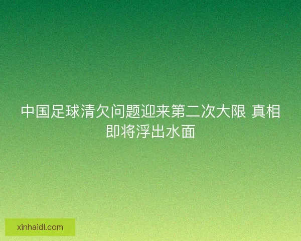 中国足球清欠问题迎来第二次大限 真相即将浮出水面